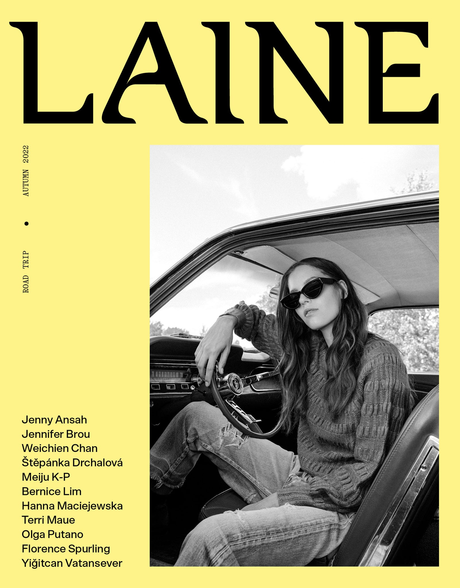LAINE Magazine Issue 15 - black &amp; white cover